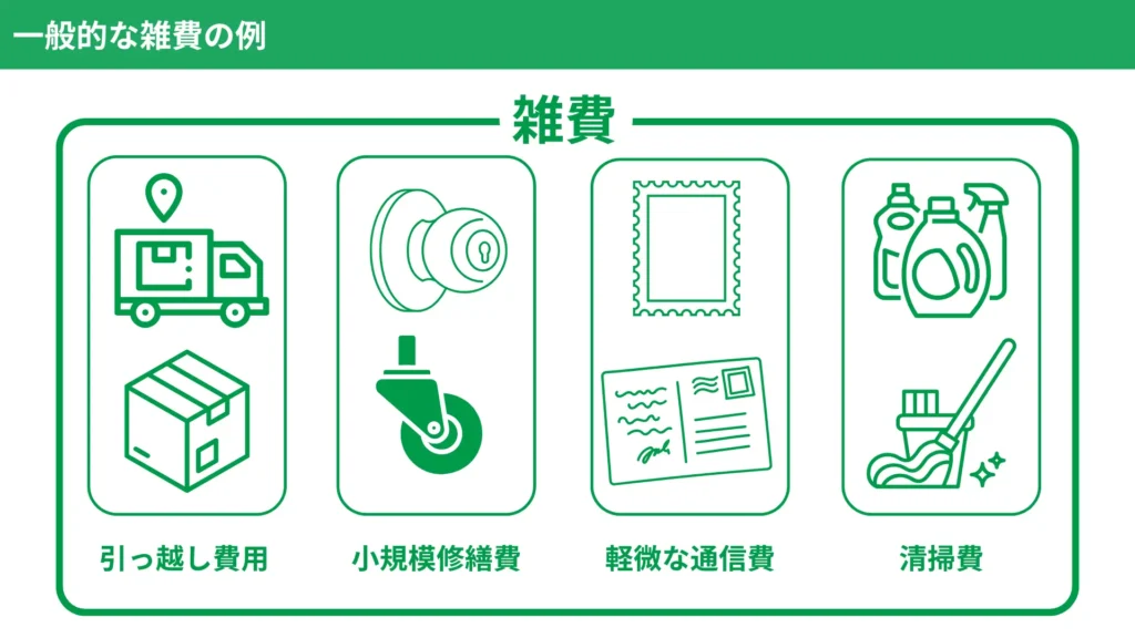 一般的な業務で発生する雑費の例