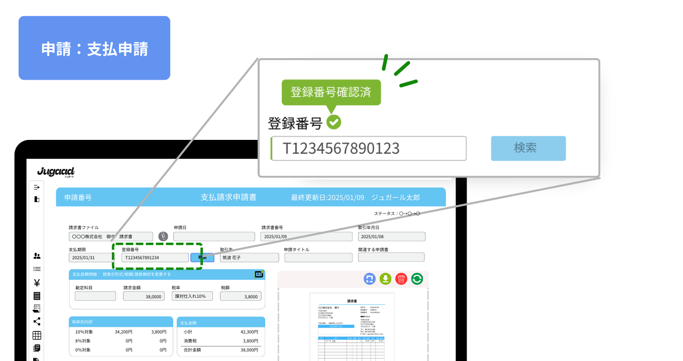 取引先登録の申請の図